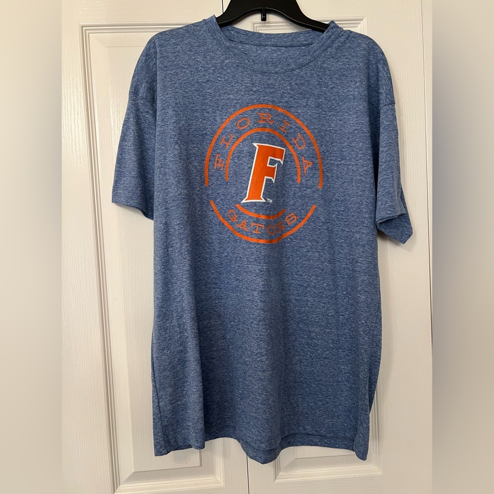 University of Florida Heather Blue Florida Gators Logo T-Shirt Sz XL, L, M New